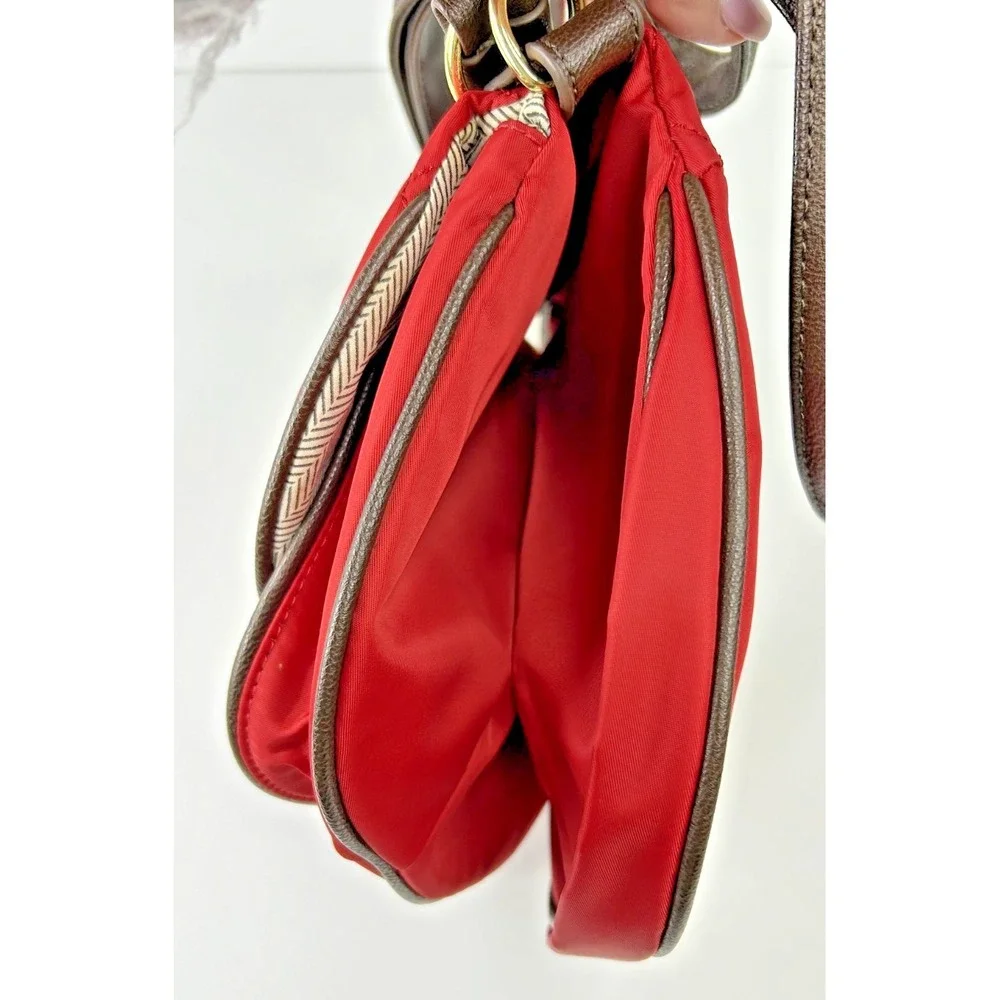 Steve Madden‎ Purse Quilted Flap Crossbody/Saddle Bag-Red Medium Nylon Travel